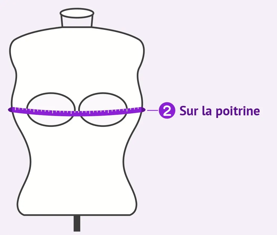 Mesurer le tour de poitrine sur la pointe des seins