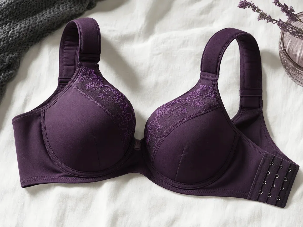 Soutien-gorge grande taille à bretelles larges et trois rangées d'agrafes